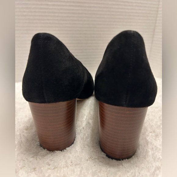 J. Crew Black Velvet Suede Block Heel Round Toe Pump Shoes Women Size 6 - Picture 5 of 9